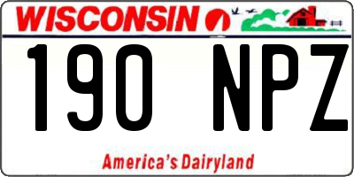 WI license plate 190NPZ