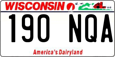 WI license plate 190NQA