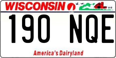 WI license plate 190NQE
