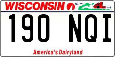 WI license plate 190NQI