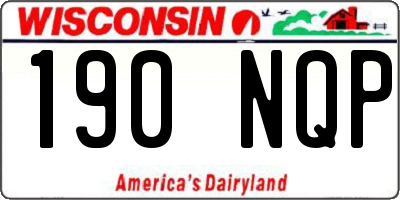 WI license plate 190NQP