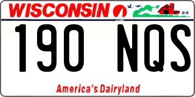 WI license plate 190NQS