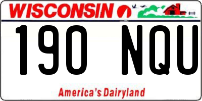 WI license plate 190NQU
