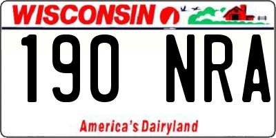 WI license plate 190NRA