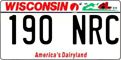 WI license plate 190NRC