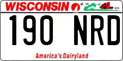 WI license plate 190NRD