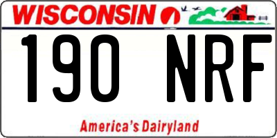WI license plate 190NRF