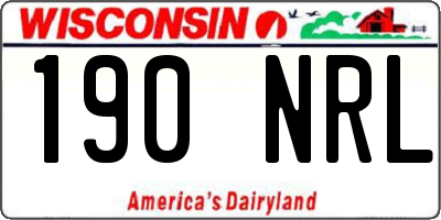 WI license plate 190NRL