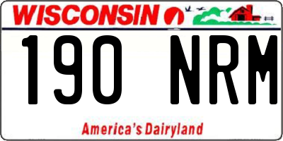 WI license plate 190NRM