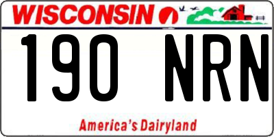 WI license plate 190NRN