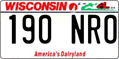 WI license plate 190NRO