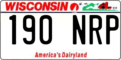 WI license plate 190NRP