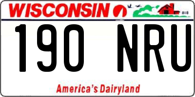 WI license plate 190NRU
