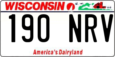 WI license plate 190NRV