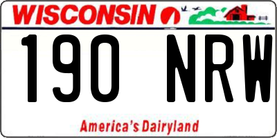 WI license plate 190NRW