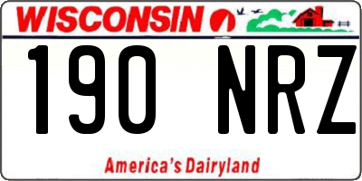 WI license plate 190NRZ