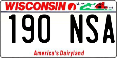 WI license plate 190NSA