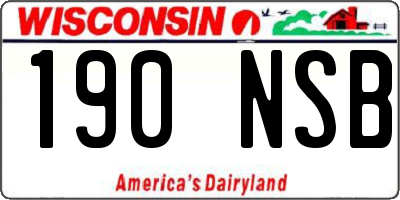WI license plate 190NSB