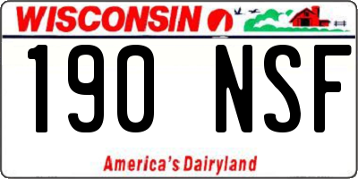 WI license plate 190NSF