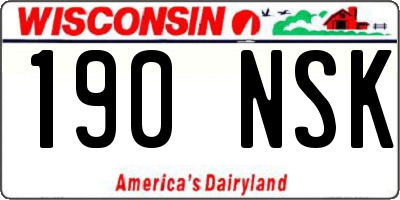 WI license plate 190NSK