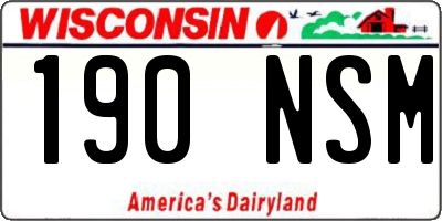 WI license plate 190NSM