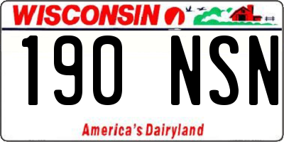 WI license plate 190NSN
