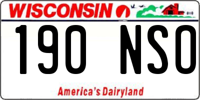 WI license plate 190NSO