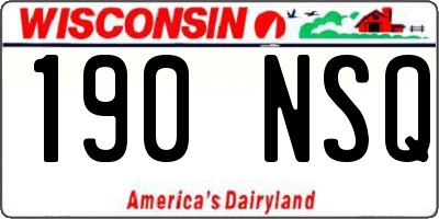 WI license plate 190NSQ