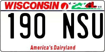 WI license plate 190NSU