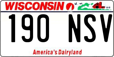 WI license plate 190NSV