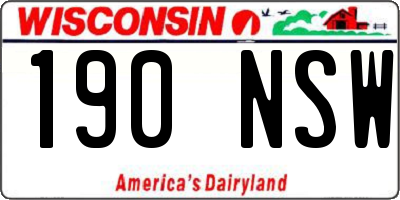 WI license plate 190NSW