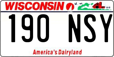 WI license plate 190NSY