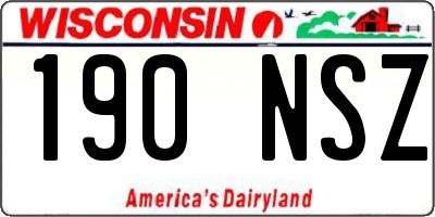 WI license plate 190NSZ