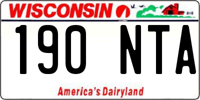 WI license plate 190NTA