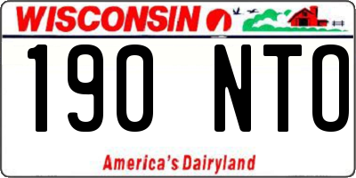 WI license plate 190NTO