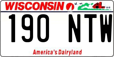 WI license plate 190NTW