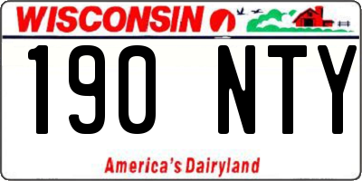 WI license plate 190NTY