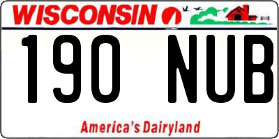 WI license plate 190NUB