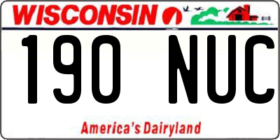WI license plate 190NUC