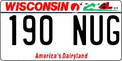 WI license plate 190NUG