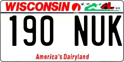 WI license plate 190NUK