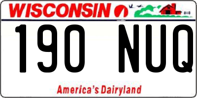 WI license plate 190NUQ