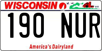 WI license plate 190NUR