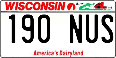 WI license plate 190NUS
