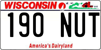 WI license plate 190NUT