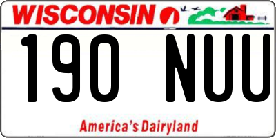 WI license plate 190NUU
