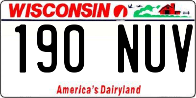 WI license plate 190NUV