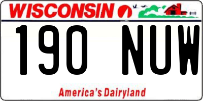WI license plate 190NUW