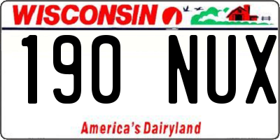 WI license plate 190NUX