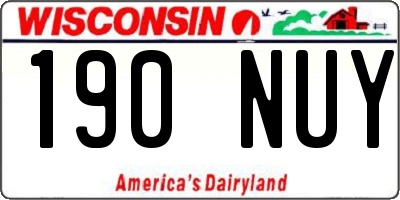 WI license plate 190NUY